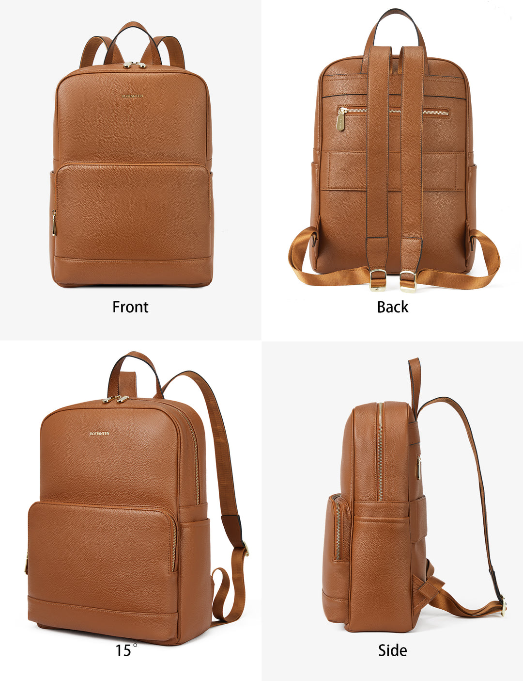 BOSTANTEN Leather Laptop Backpack for Women 15.6 inch Computer Bag College Student Daypack Back to School Supplies Travel Bag BOSTANTEN Leather Laptop Backpack for Women 15.6 inch Computer Bag College Student Daypack Back to School Supplies Travel Bag