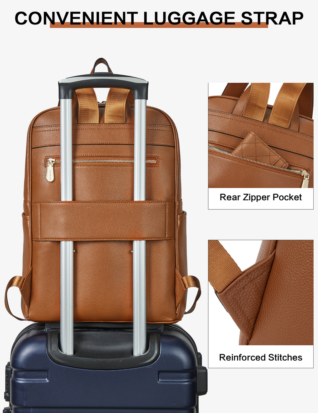 bostanten leather laptop backpack purse casual college casual bags daypack BOSTANTEN Leather Laptop Backpack for Women 15.6 inch Computer Bag College Student Daypack Back to School Supplies Travel Bag