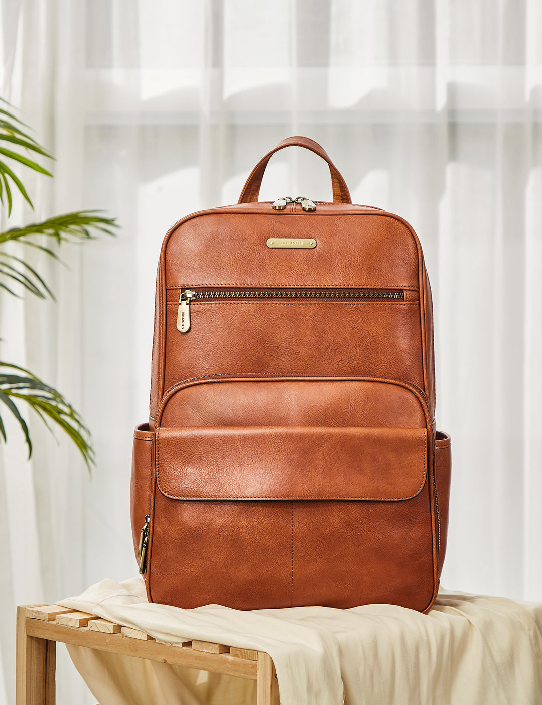 backpack purse leather slim Slim Brown Leather 15.6 Inch Laptop Backpack
