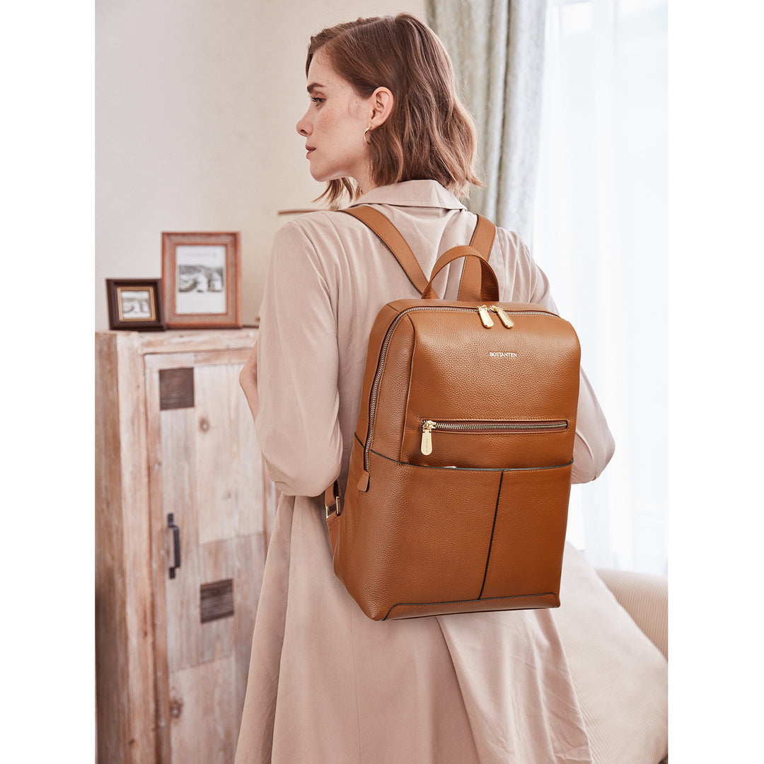 destin faux leather backpack Women's Multi-Pocket Leather Backpack