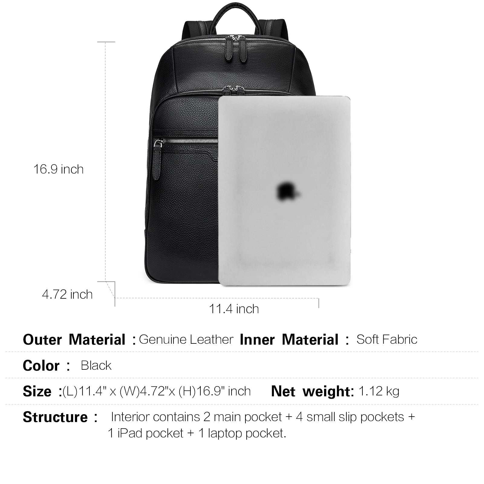 Nombongo 15.6 Laptop Leather Bag — Comfortable - BOSTANTEN