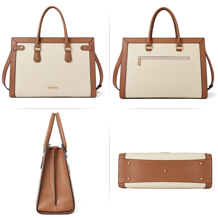 BOSTANTEN Laptop Bag for Women 15.6 inch Leather Briefcase Computer Handbag Stylish Work Tote