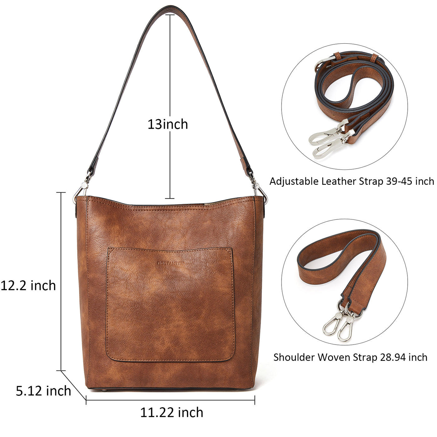 Lotty Genuine Leather Hobo Handbag - Soft & Supple with Adjustable ...