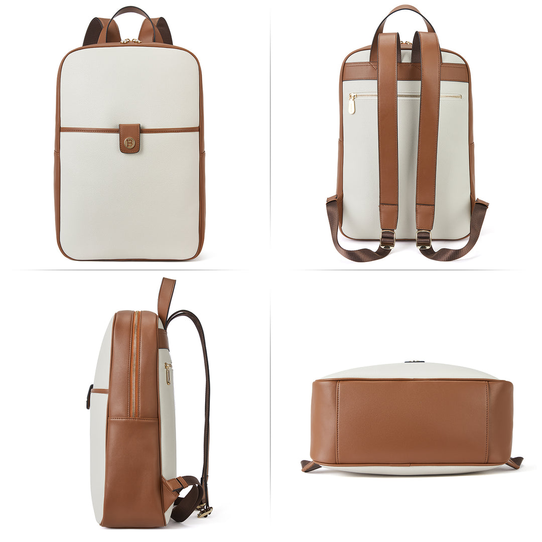 Libe Large Capacity Leather Laptop Backpack for Women For Travel