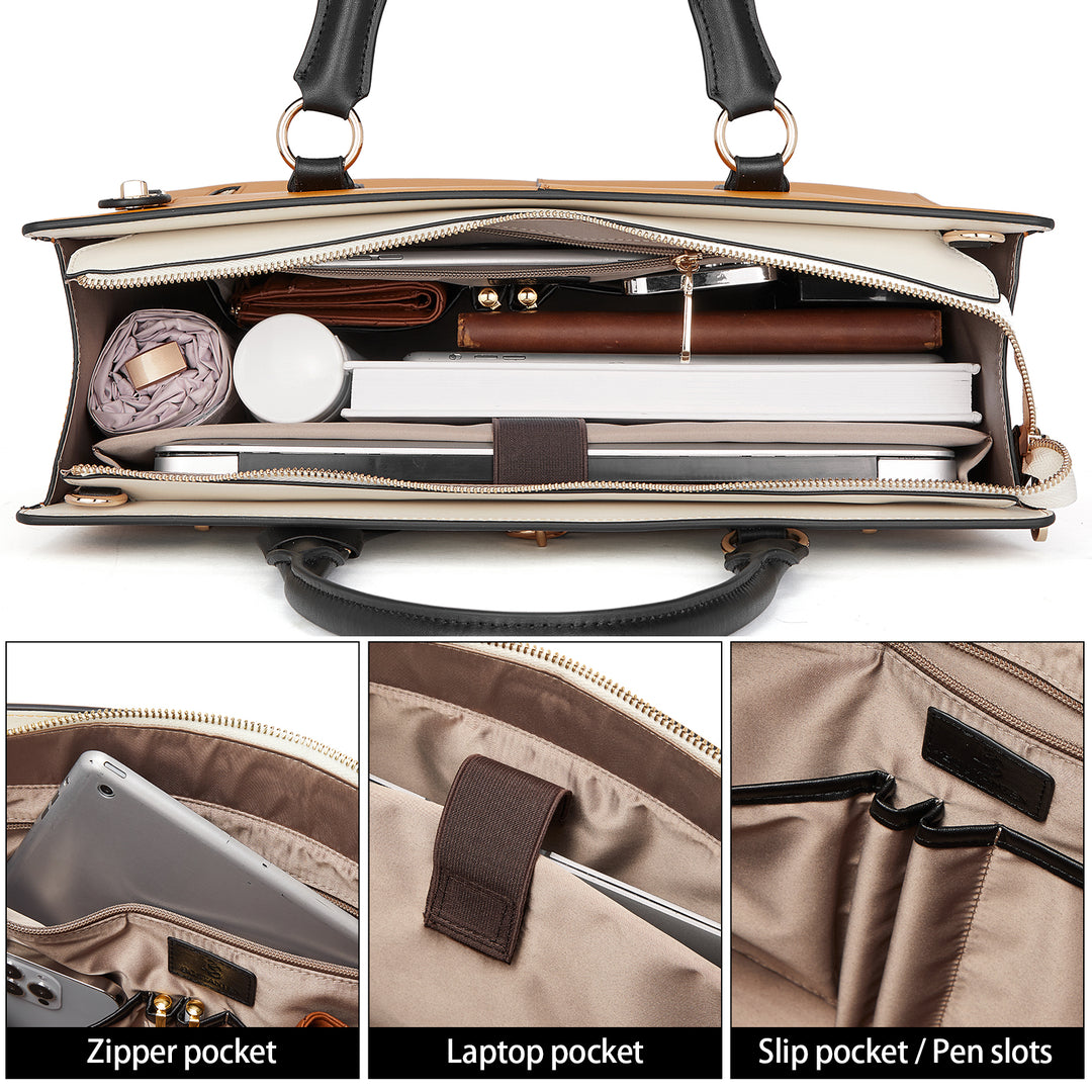 Machk Vintage Style Leather Briefcase — Fashion Everlasting