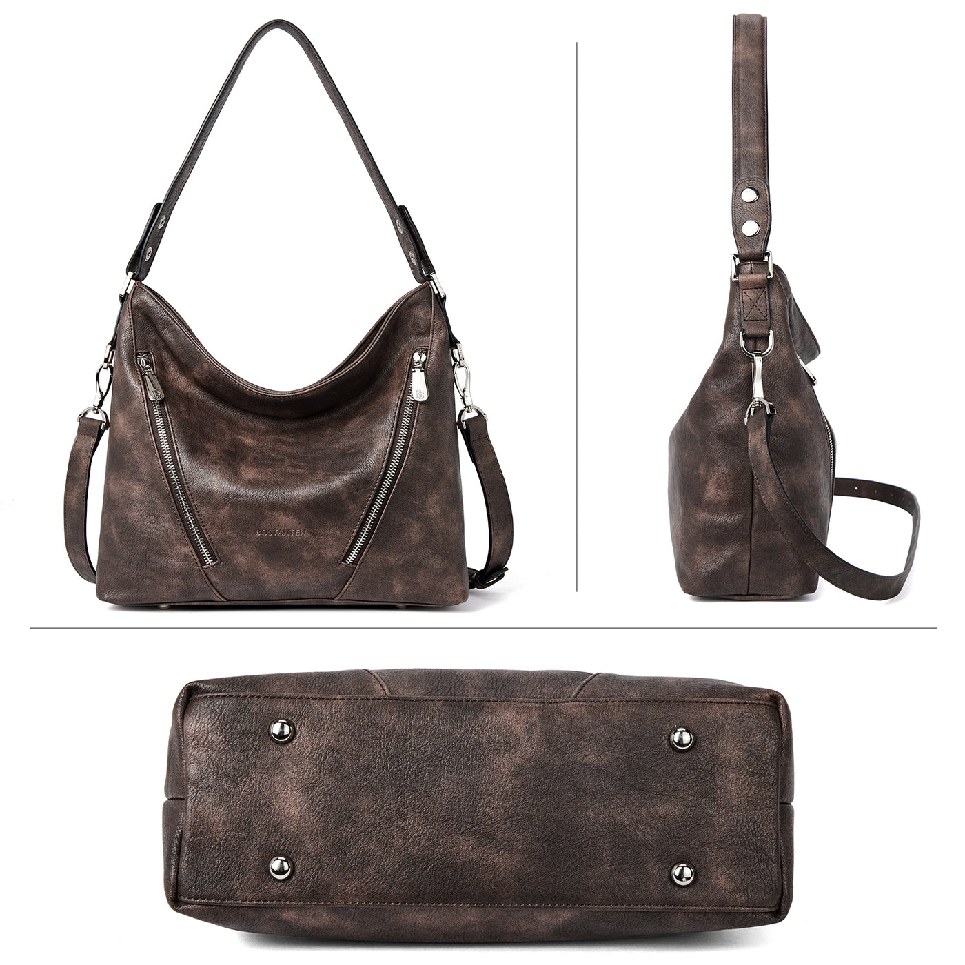 BOSTANTEN Women Leather Handbag Designer Ladies Hobo Purses Shoulder Bags