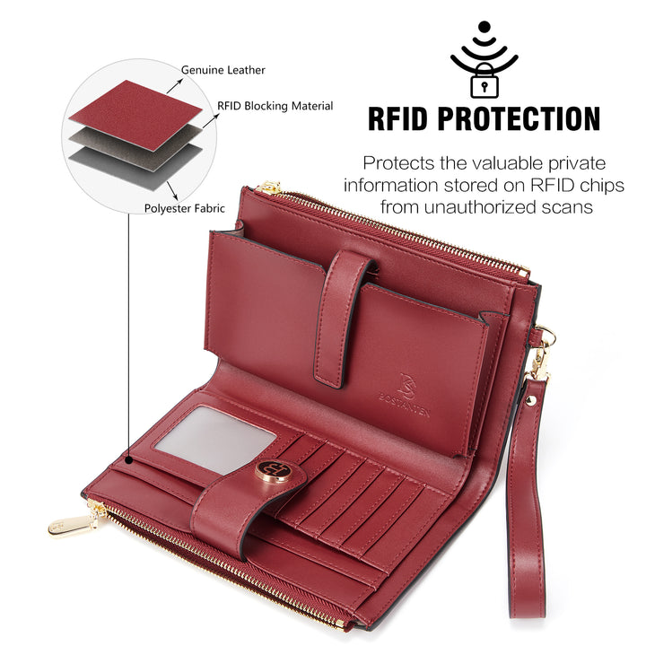 Rozenn  Slim Wallet Leather —— Multi-Function - BOSTANTEN