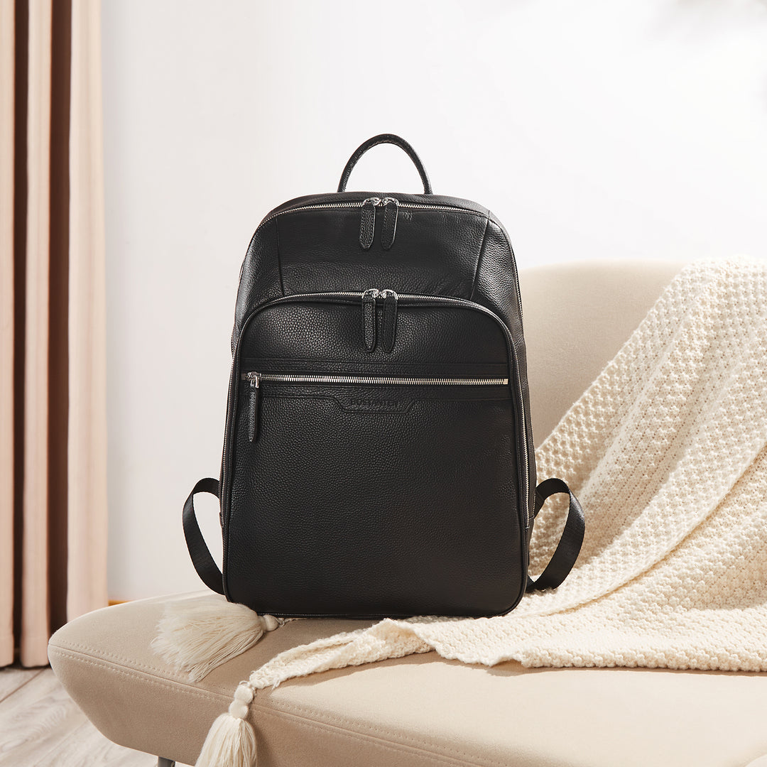beckett simonon logan leather backpack BOSTANTEN Leather Backpack 15.6 inch Laptop Backpack Travel College Bag Black