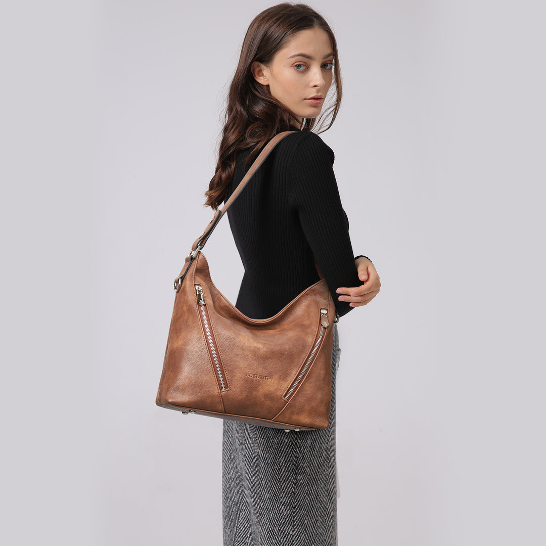 BOSTANTEN Women Leather Handbag Designer Ladies Hobo Purses Shoulder Bags