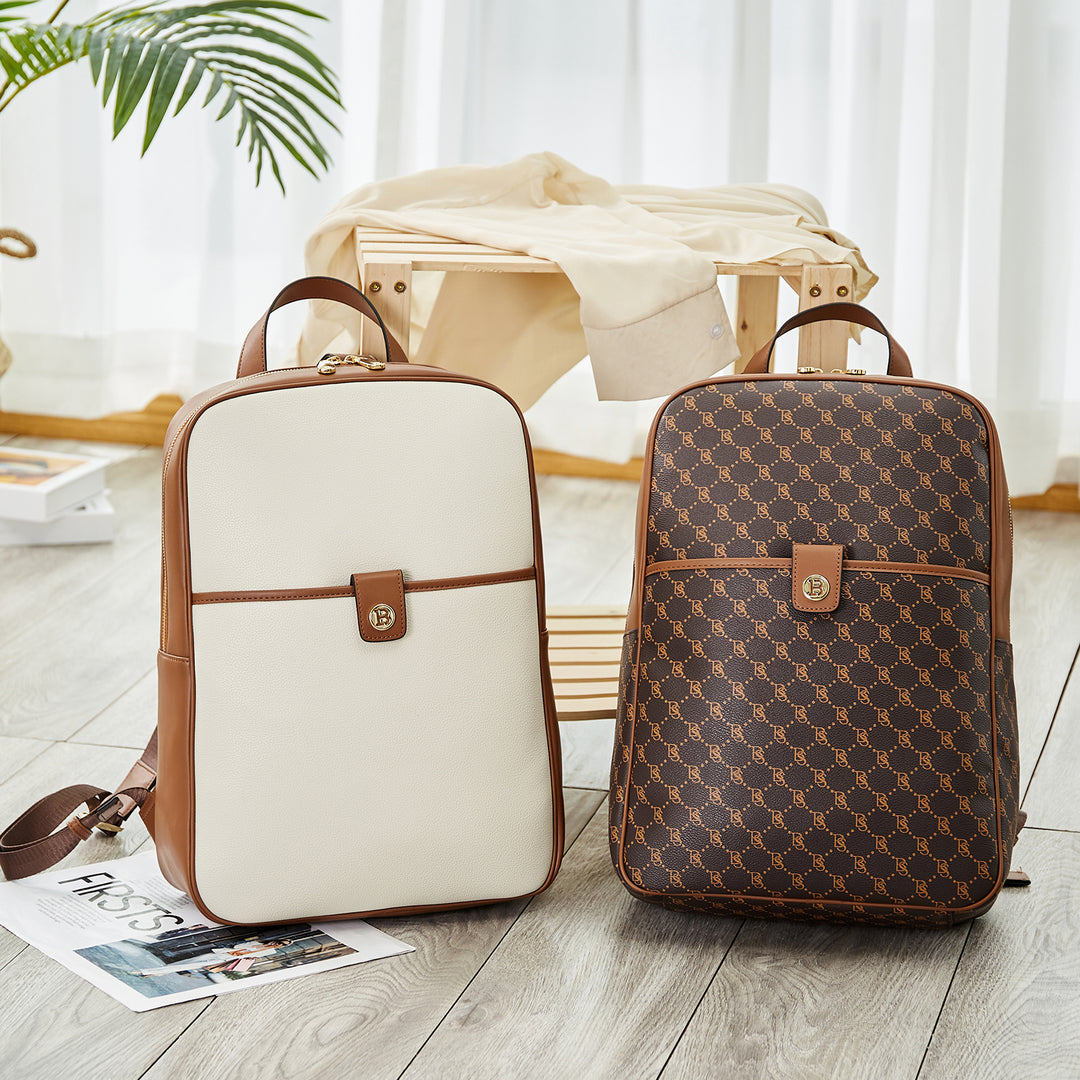 Libe Large Capacity Leather Laptop Backpack for Women For Travel