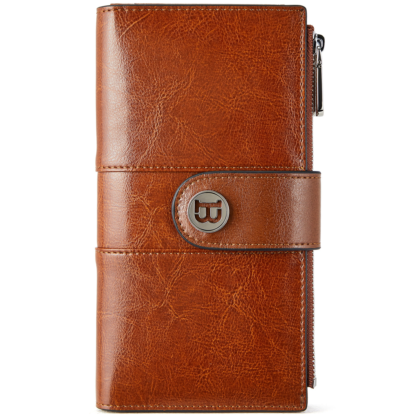 Itslife Men's Vintage Look Genuine Leather Long Bifold Wallet RFID