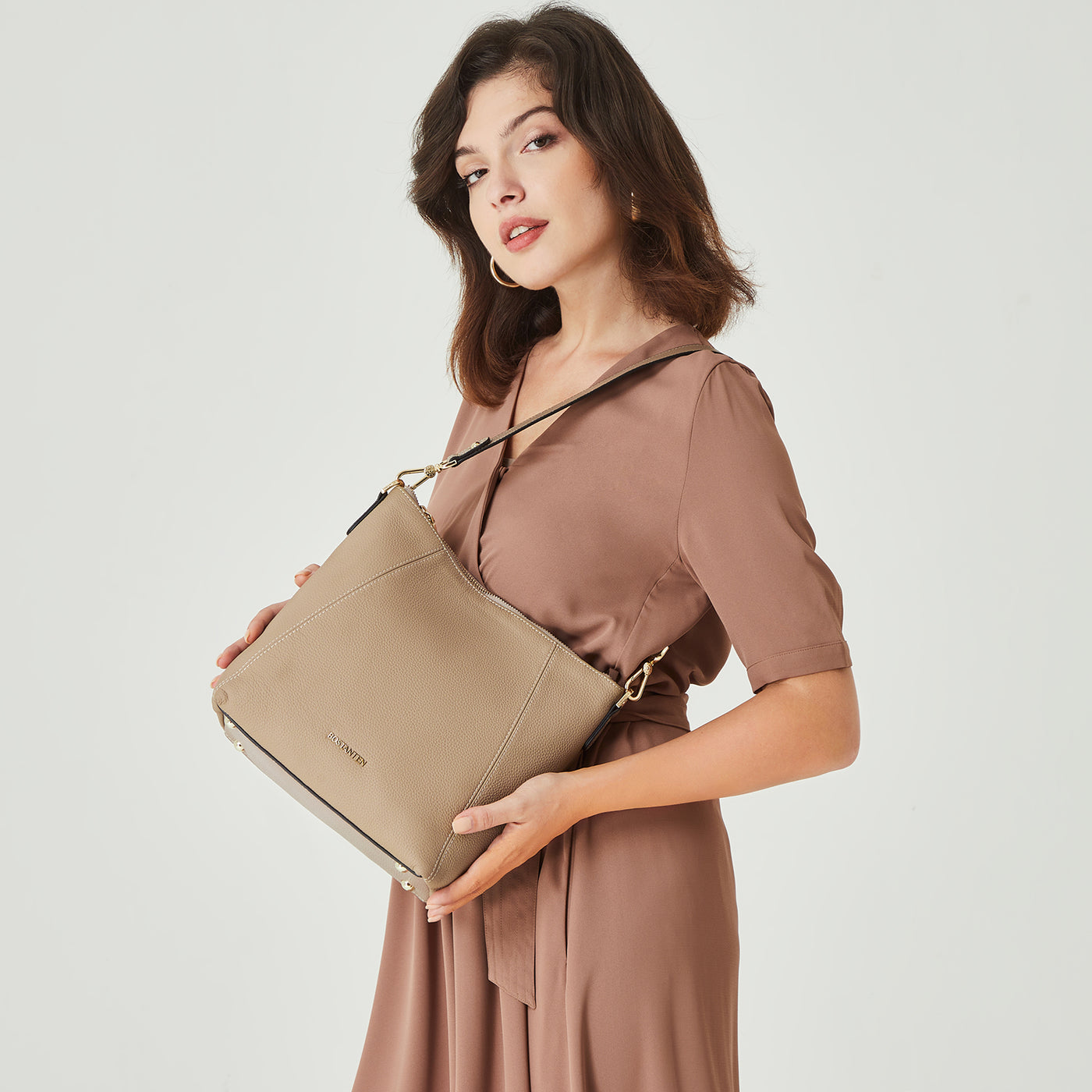 BOSTANTEN Leather Hobo Handbags Designer Purses for Women Shoulder Crossbody Bags
