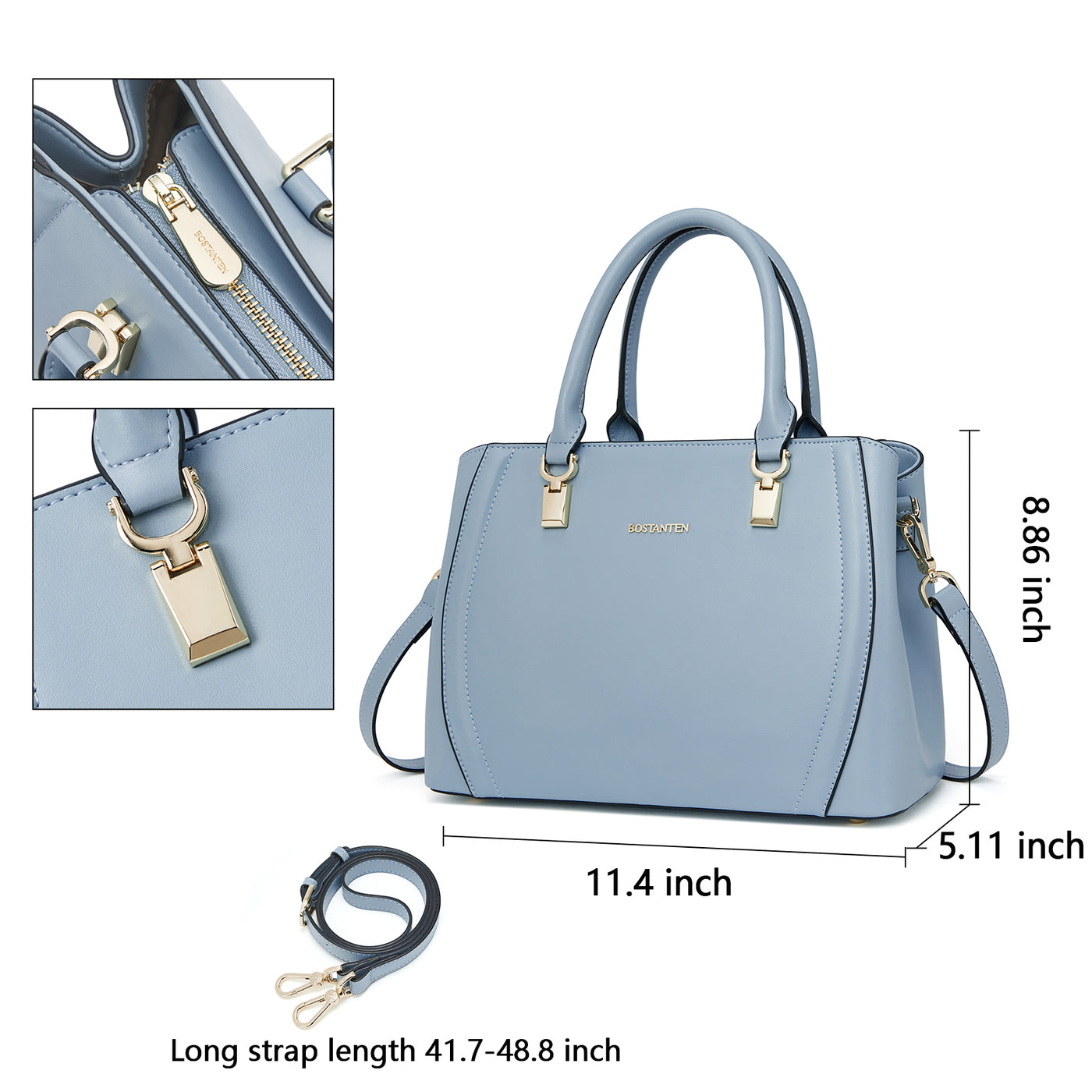 BOSTANTEN Women Leather Handbag Designer Top Handle Satchel Shoulder B