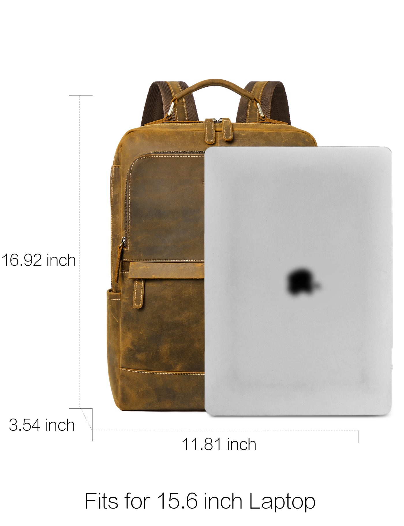 Men's Large Retro Business Backpack for 15.6-inch Laptops