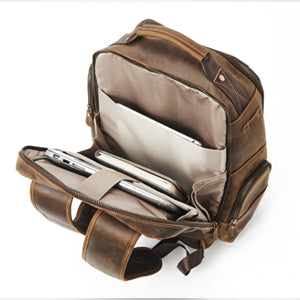 BOSTANTEN Leather Backpack for Men, 15.6 inch Laptop Backpack Large Capacity Business Travel Bag Vintage Shoulder Daypacks