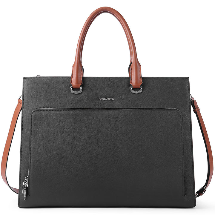 Machk Women's Briefcase Tote — Classic Black Design - BOSTANTEN