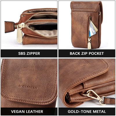 Evelyn Leather Crossbody Phone Wallet For Women —— Boudoir Style