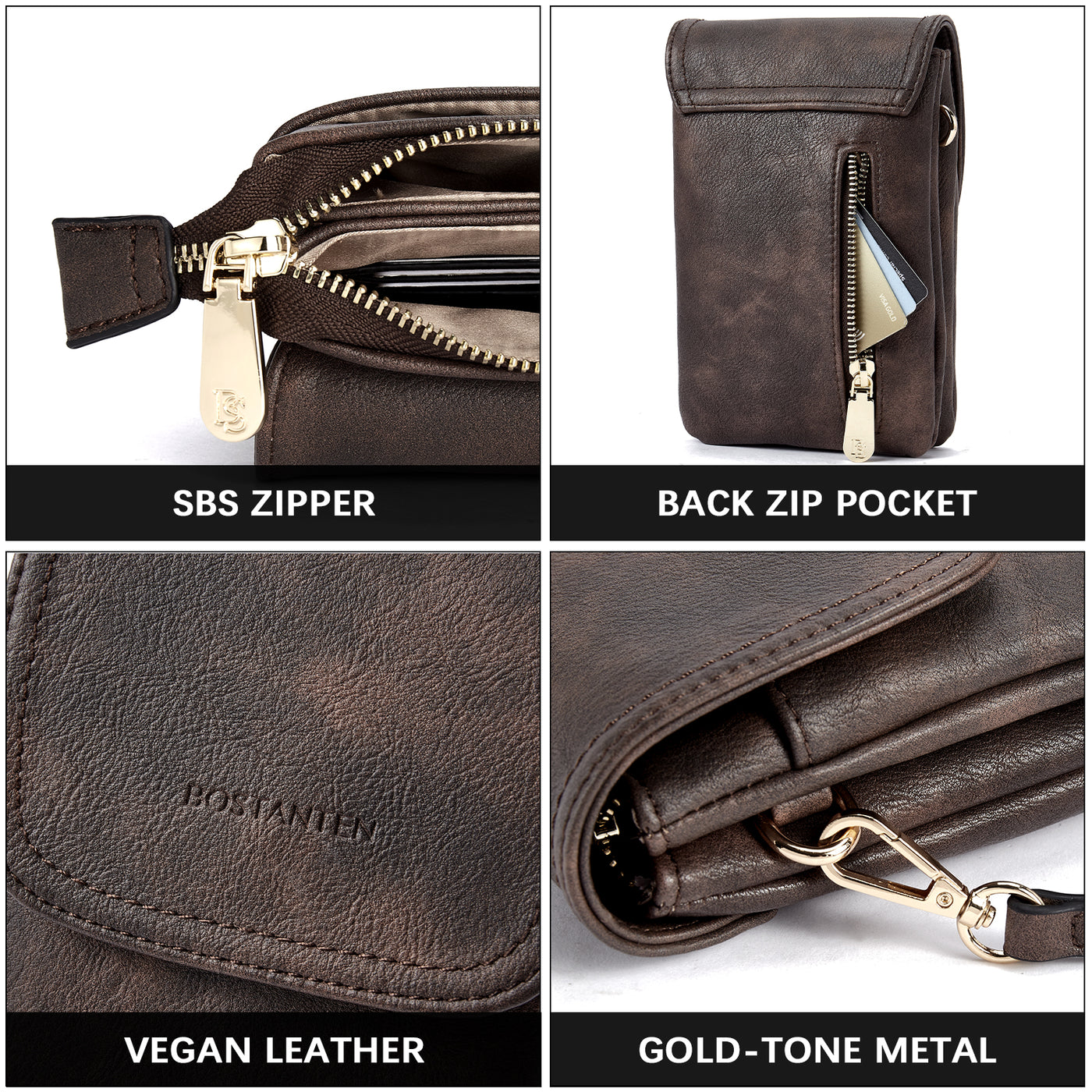 E Elton Women's Genuine Leather Small Crossbody Bags, Messenger