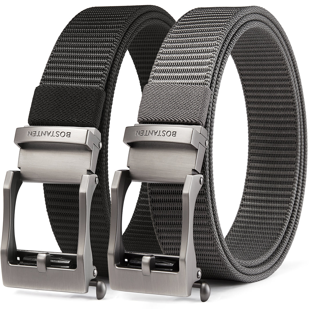 BOSTANTEN Men's Ratchet Dress Belts 2 Packs, Trim to Fit BOSTANTEN Men's Ratchet Dress Belts 2 Packs, Trim to Fit