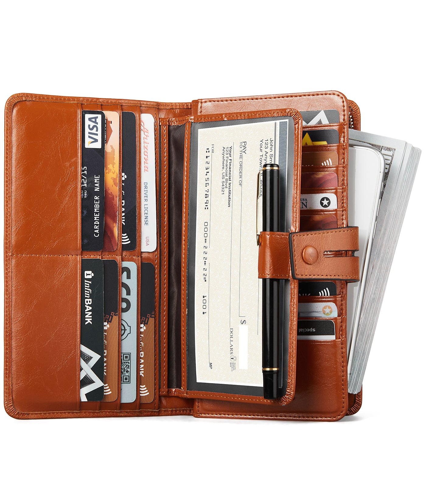 Lnna Checkbook Wallet Large Capacity Cash Cluth Purses —— Bostanten ...