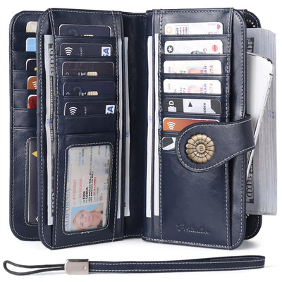 Lomy Big Wallet For Women With Wristlet —  Large Capacity - BOSTANTEN