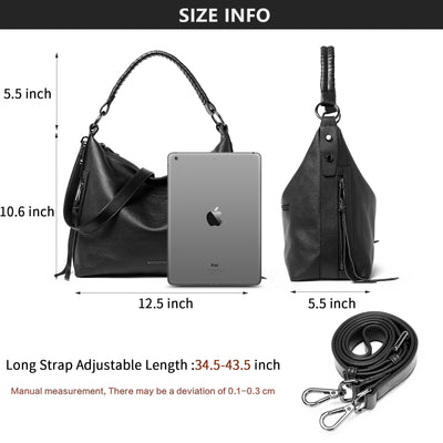 BOSTANTEN Leather Handbags for Women Concealed Carry Hobo Bags Shoulder Crossbody Purse - BOSTANTEN