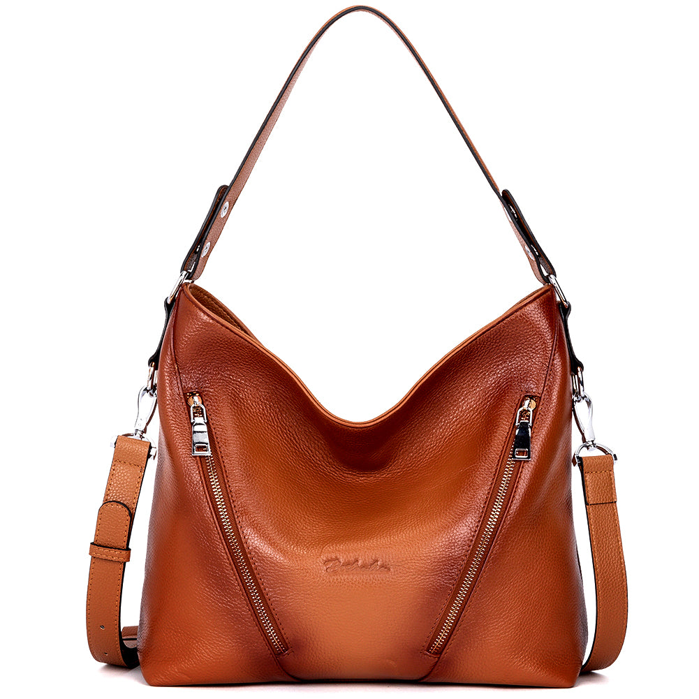 BOSTANTEN Women Leather Handbag Designer Hobo Purses Shoulder Bag - BOSTANTEN