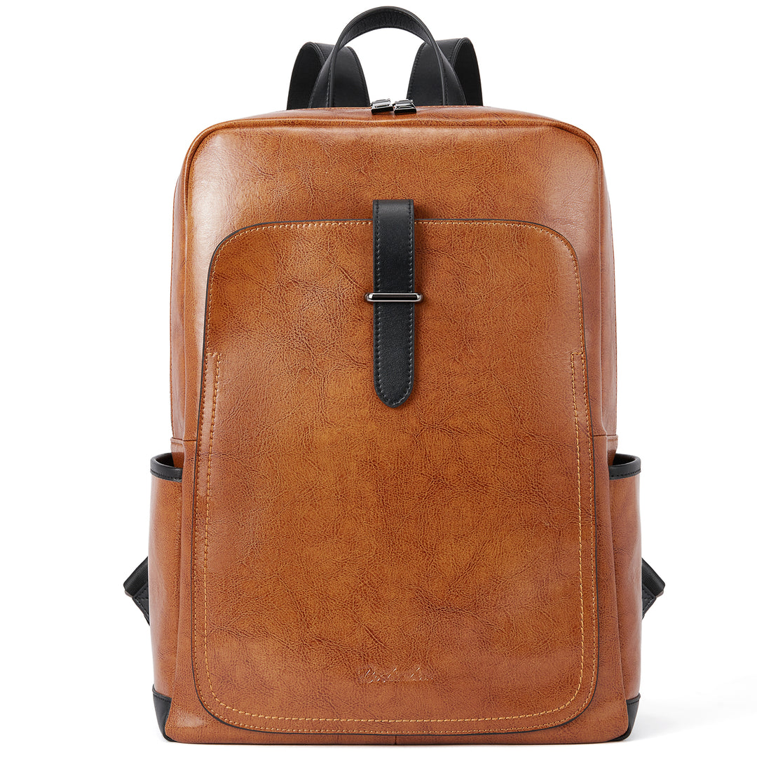 amazon brown leather backpack purse BOSTANTEN Leather Laptop Backpack for Women,15.6 inch Computer Backpack Purse College Daypack Work Travel Bag