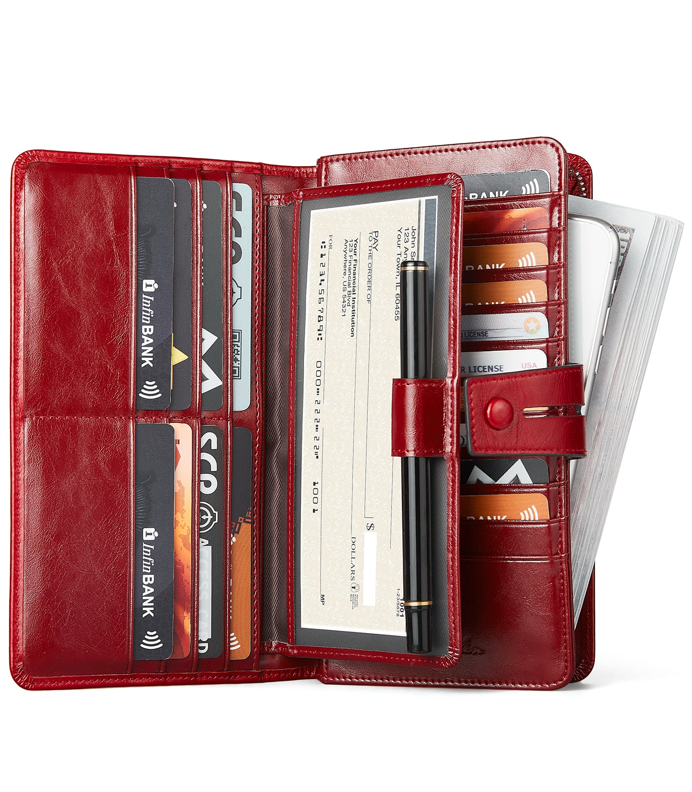 Lnna Checkbook Wallet Large Capacity Cash Cluth Purses —— Bostanten ...