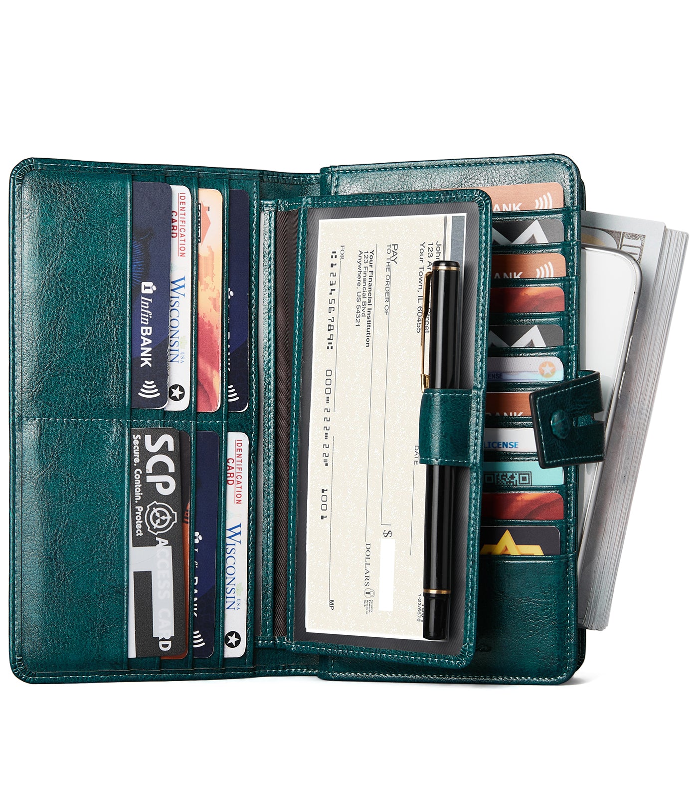 Lnna Checkbook Wallet Large Capacity Cash Cluth Purses —— Bostanten ...