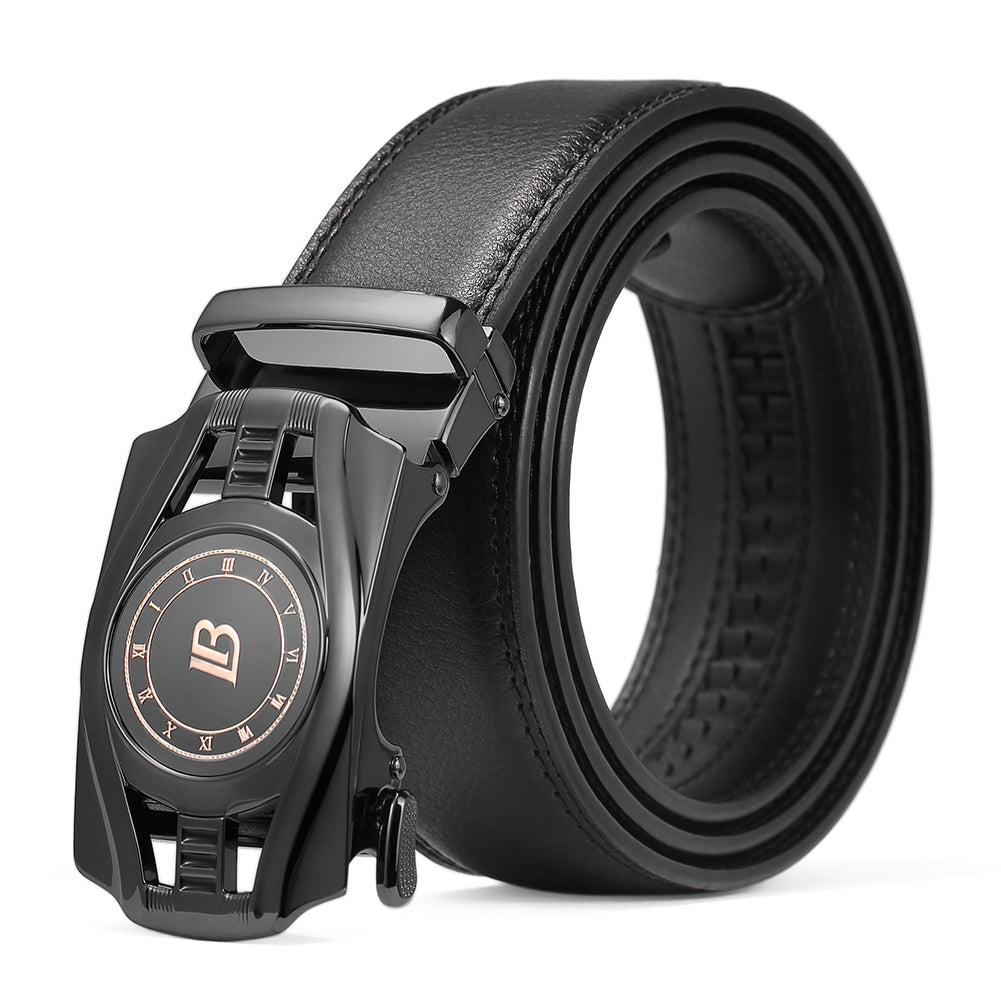 bostanten men's leather ratchet dress belt Mens Belts with Automatic Sliding Buckle, Waist 34-36 style: day Made from high A-Line Wedding Dresses for Color:Como Blue