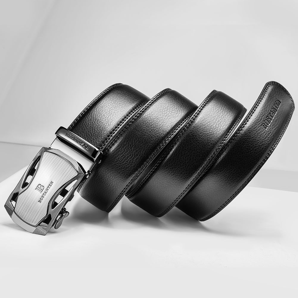 bostanten men's leather ratchet dress belt BOSTANTEN Mens Belts Leather Ratchet Dress Belt with Automatic Sliding Buckle, Waist 34-36