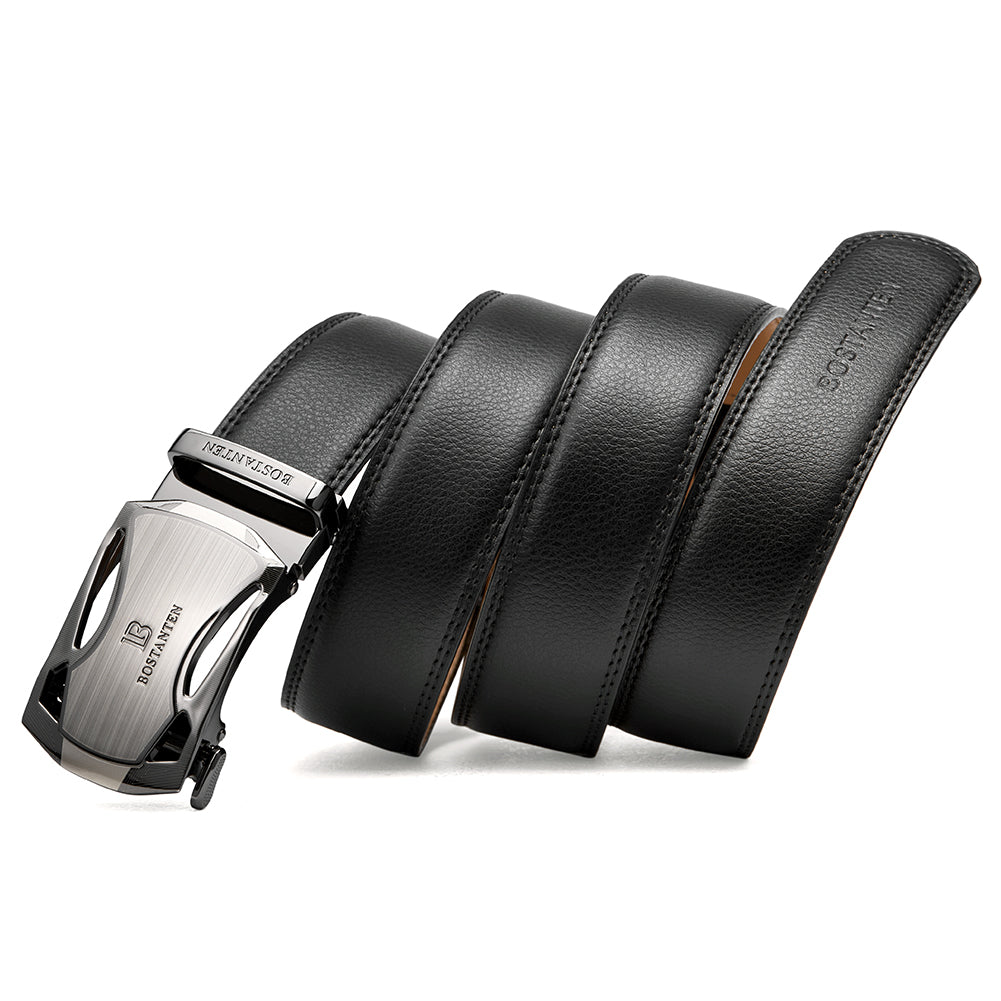 bostanten men's leather ratchet dress belt product info and reviews BOSTANTEN Mens Belts Leather Ratchet Dress Belt with Automatic Sliding Buckle, Waist 34-36