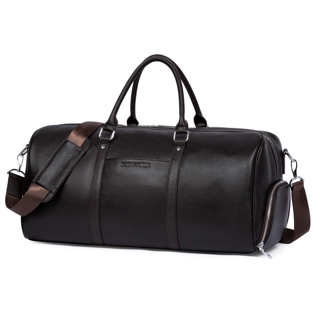 BOSTANTEN Genuine Leather Duffel Bag Travel Weekender Overnight Gym Sports Luggage Tote Duffle Bags For Men Large - BOSTANTEN