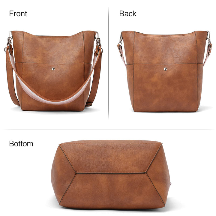 Bucket Bag for Women Vegan Leather | With 2 Shoulder Straps