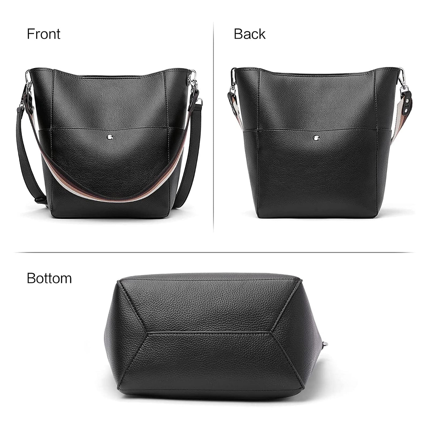 Bucket Bag for Women Vegan Leather | With 2 Shoulder Straps