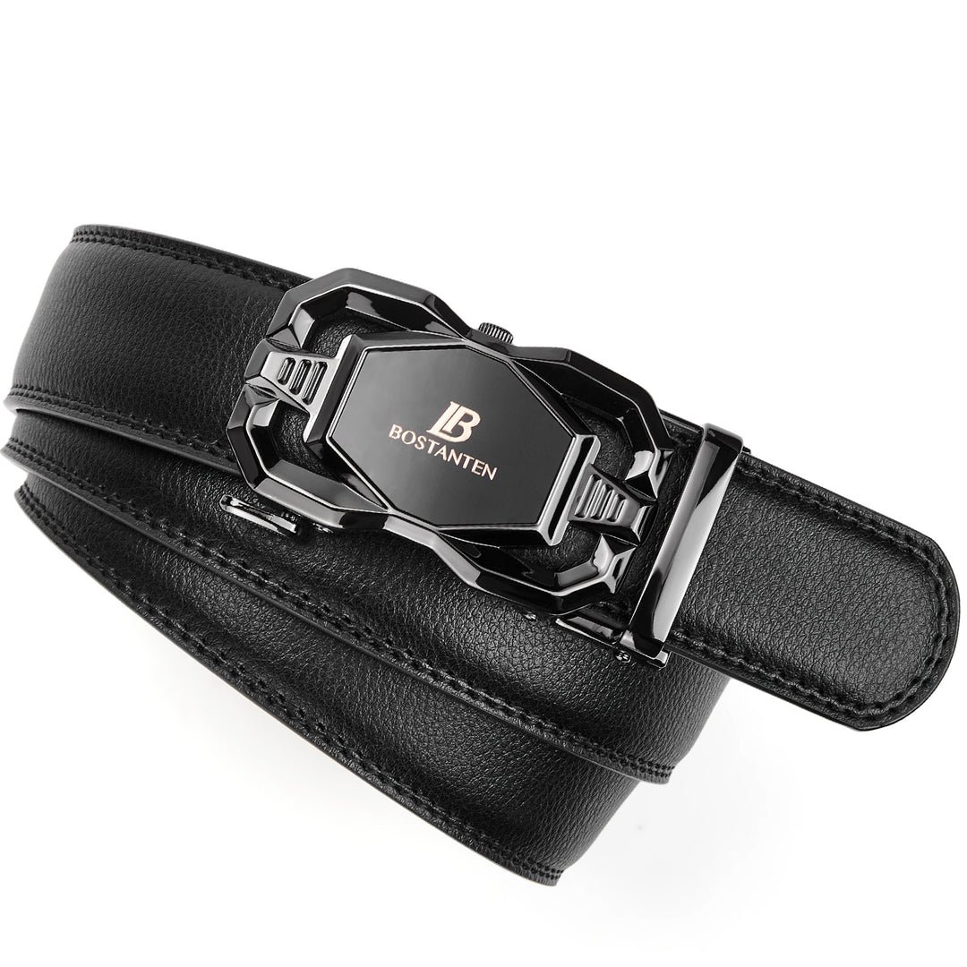 bostanten men's leather ratchet dress belt product info and reviews BOSTANTEN Mens Belts Leather Ratchet Dress Belt with Automatic Sliding Buckle, Waist 34-36