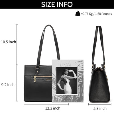 BOSTANTEN Women Leather Handbags Designer Satchel Purses Work Top Handle Shoulder Tote Bag for Travel Daily - BOSTANTEN