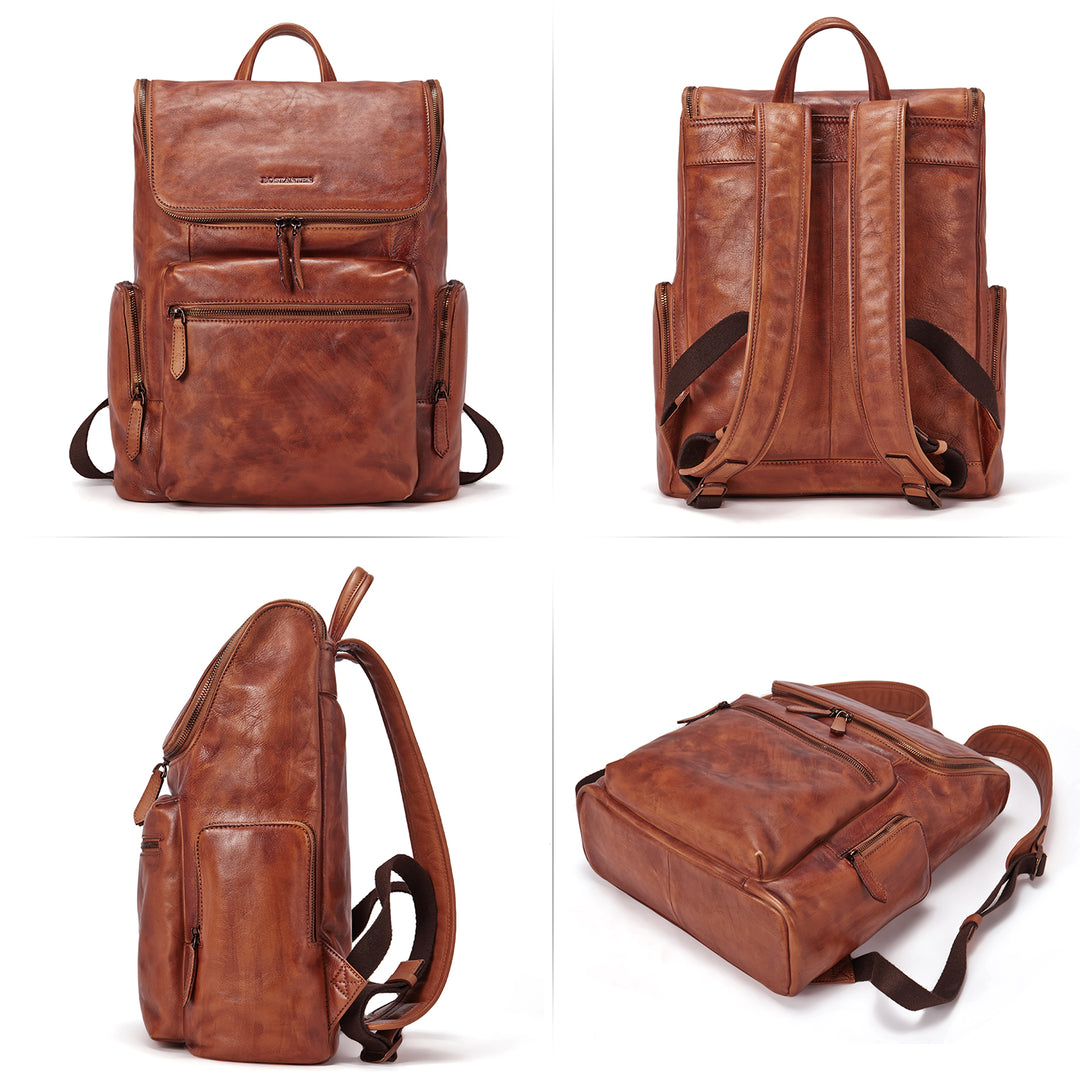 distressed leather computer backpack ladonna Vintage Laptop Backpack 15.6''