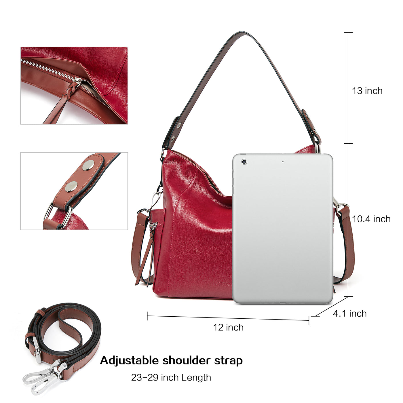 Crossbody Leather Bucket Bag, Hobo Handbags | Mayko Bags Red / Yes Lining for Me