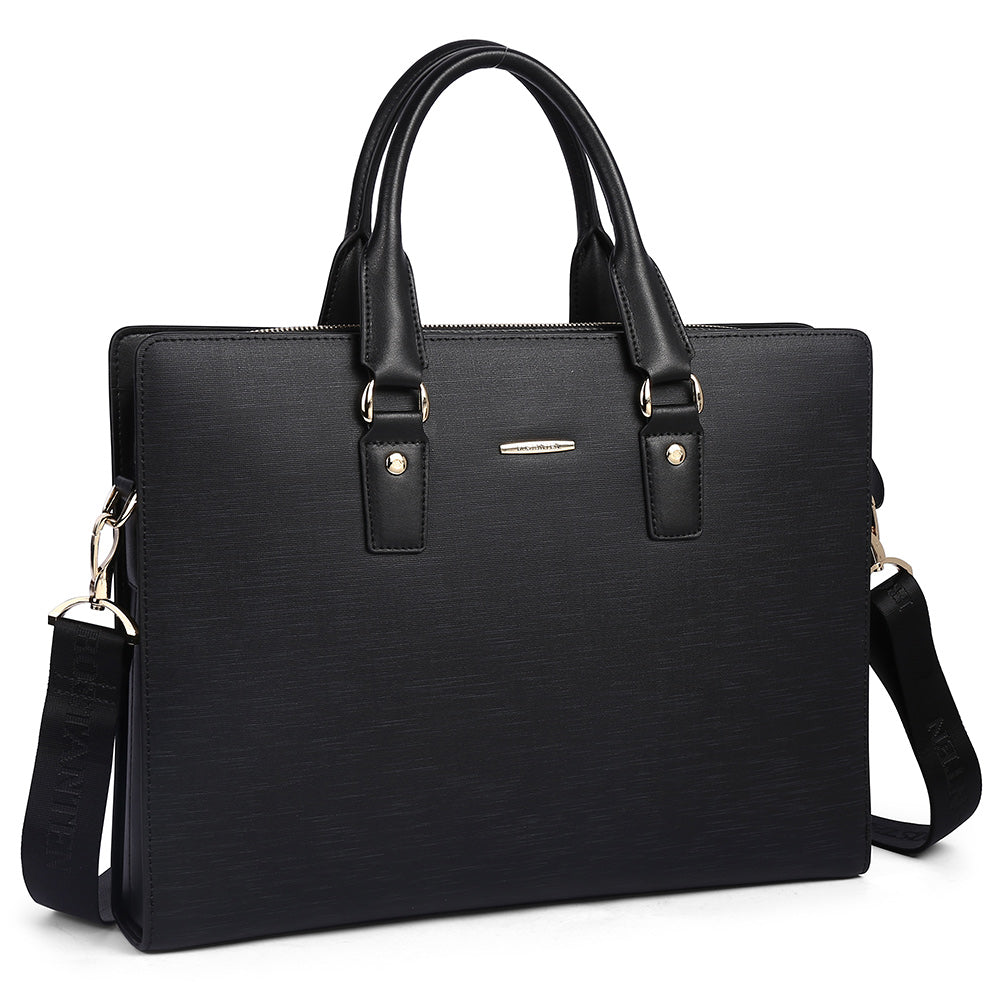 BOSTANTEN Leather Lawyers Briefcase Shoulder Laptop Business Slim Bags