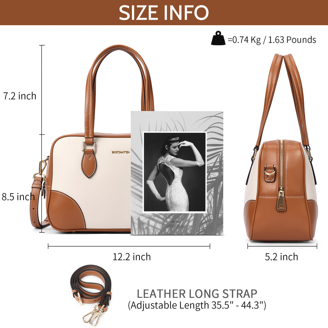 BOSTANTEN Women Handbags Designer Genuine Leather Tote Bags Ladies Top Handle Satchel Purses Wok Shoulder Bags - BOSTANTEN