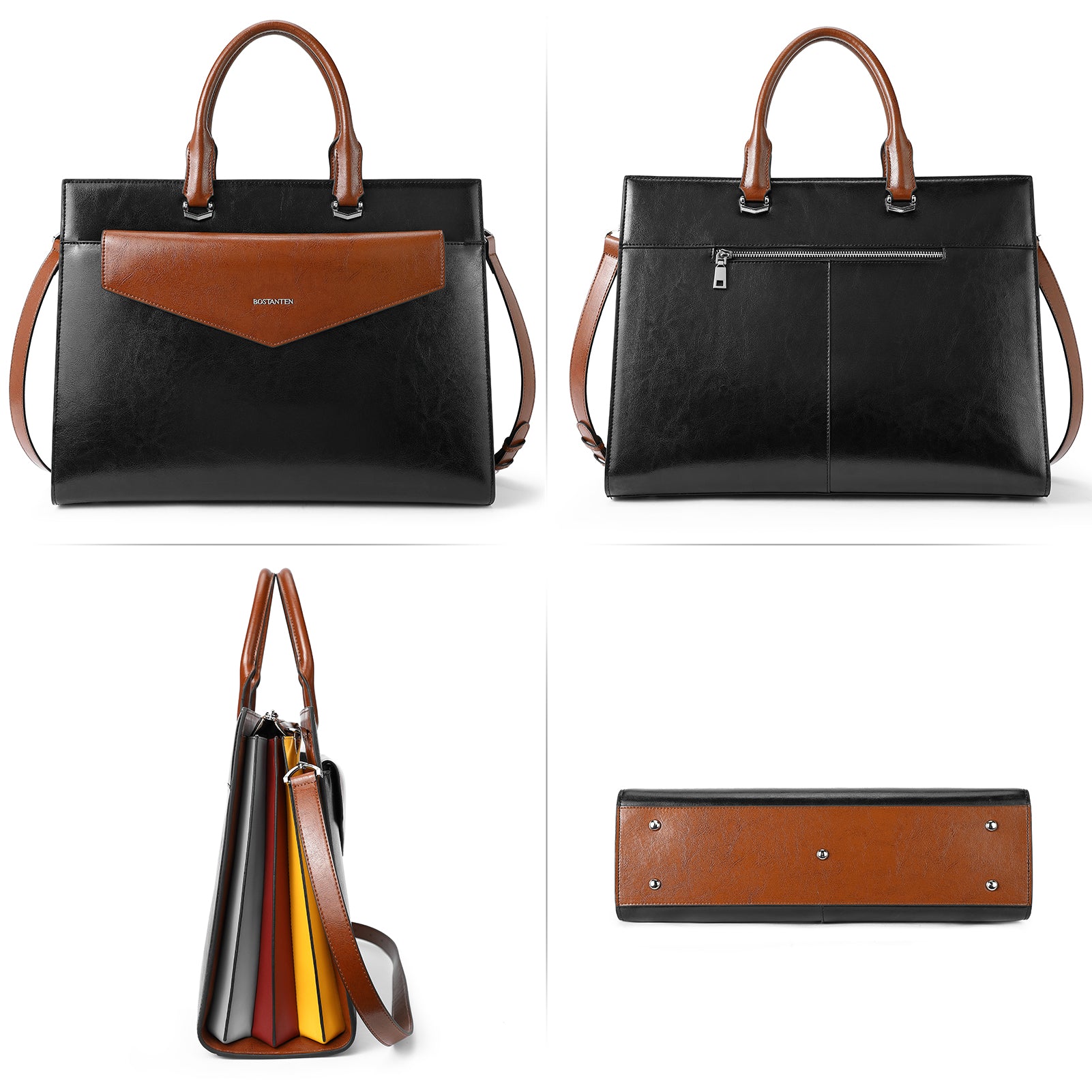 Mizuki Modern-Style Leather Briefcase — Bostanten – BOSTANTEN