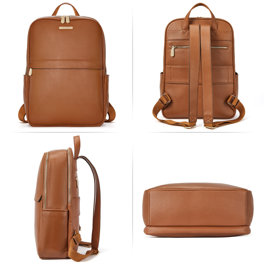 brown leather laptop backpack women& 39 Real Leather 15.6 Inch Laptop Daypack Backpack for Women