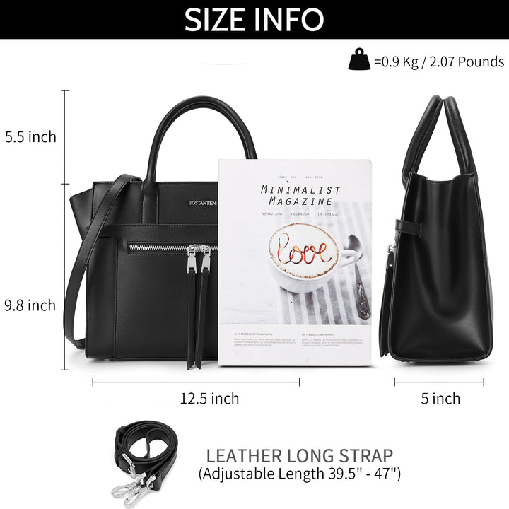 BOSTANTEN Women Handbag Genuine Leather Tote Bag Designer Top Handle Satchel Purse Fashion Ladies Work Bags - BOSTANTEN