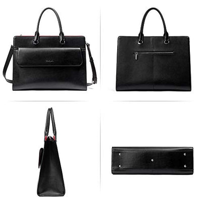 Mizuki  Black Leather Briefcase Women's  — Messenger Bags - BOSTANTEN
