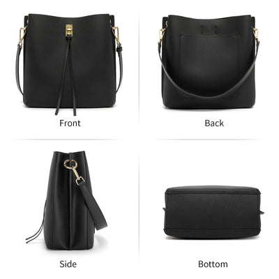 BOSTANTEN Women Handbags Genuine Leather Designer Tote Purses Lady Crossbody Bucket Shoulder Bags for Work Daily - BOSTANTEN