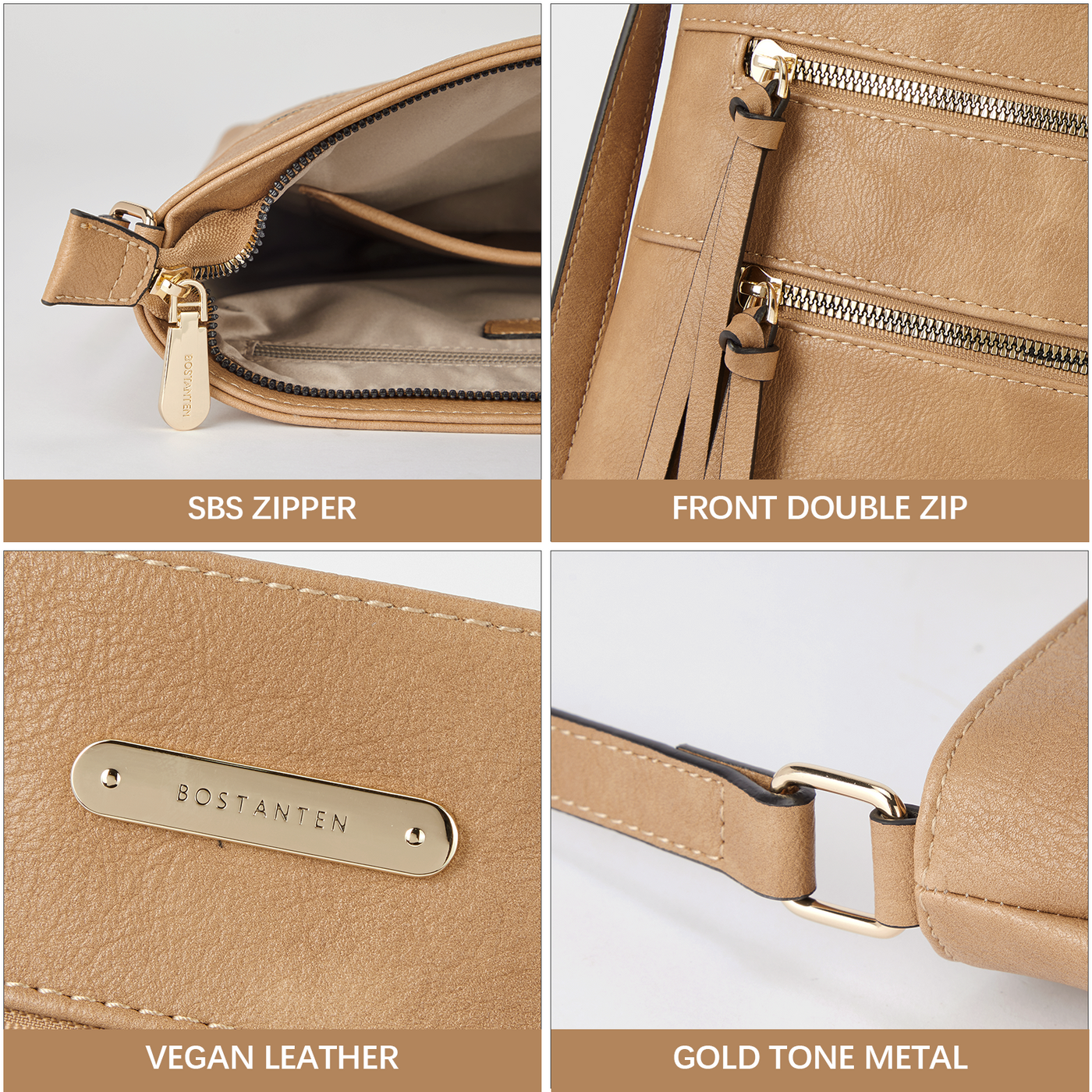 Lotty Chic and Versatile Vegan Leather Casual Satchel Bag - Crossbody Shoulder Bag Purse