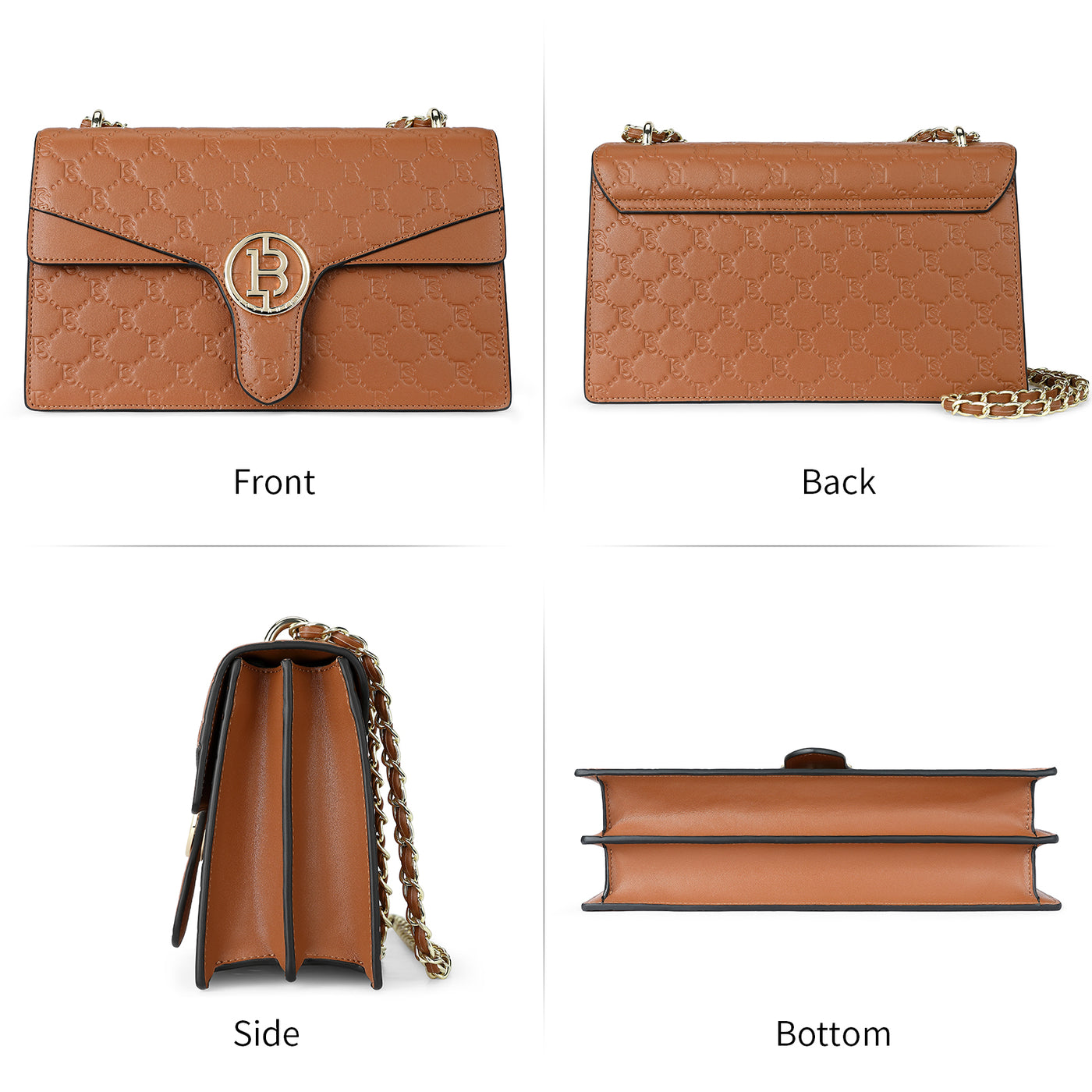 BOSTANTEN Womens Crossbody Bag Medium Quilted Leather Shoulder Bag Designer Handbags Purse - BOSTANTEN
