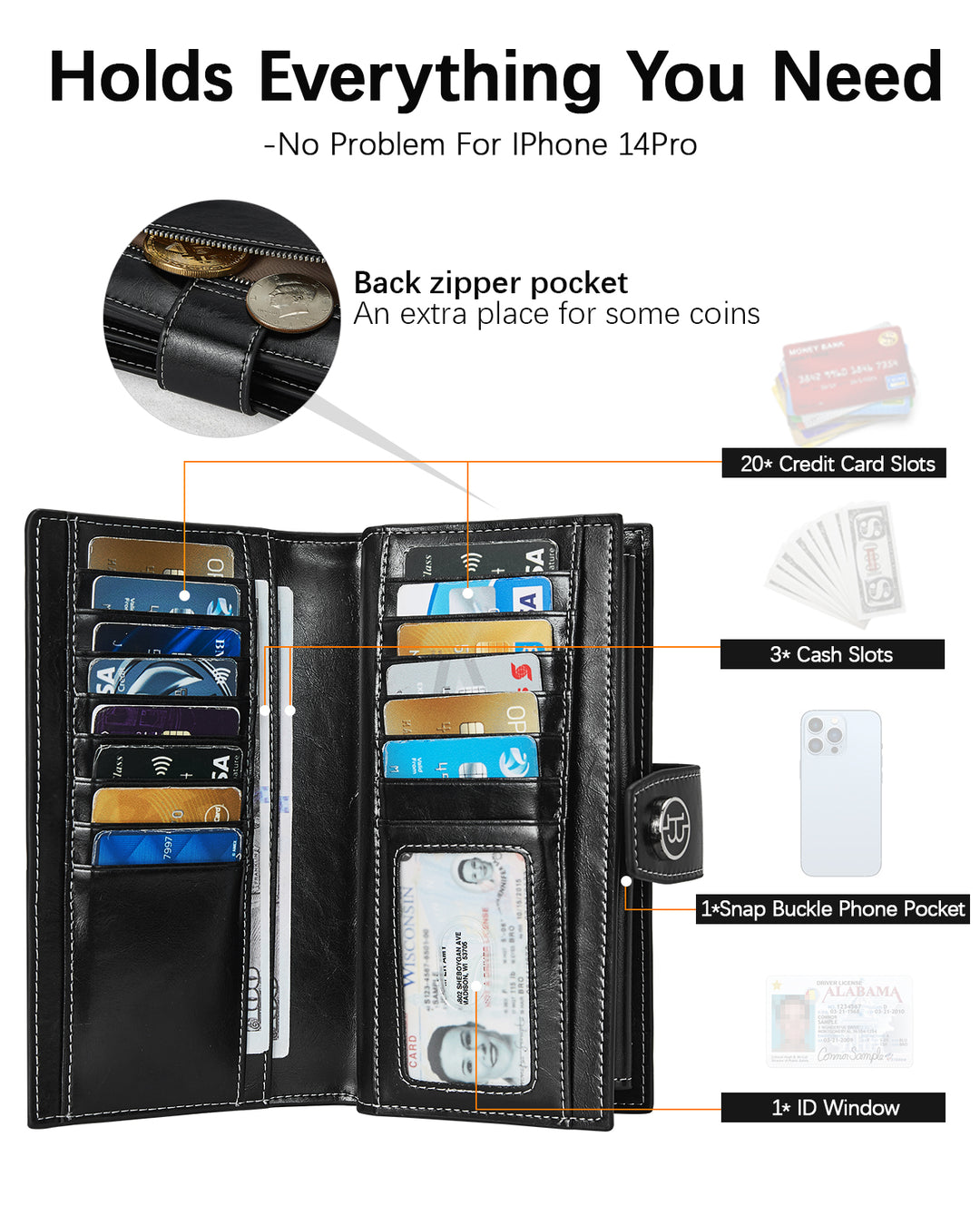 BOSTANTEN Womens Leather Wallets RFID Blocking Large Capacity Trifold BOSTANTEN Womens Leather Wallets RFID Blocking Large Capacity Trifold